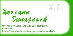 mariann dunajcsik business card